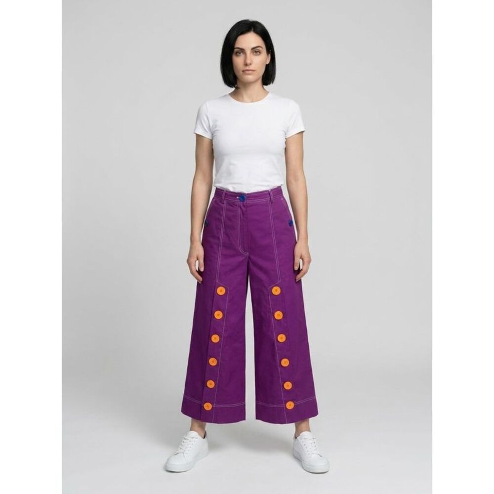 Dolce & Gabbana Bicolor Cotton Cropped Women's Pants